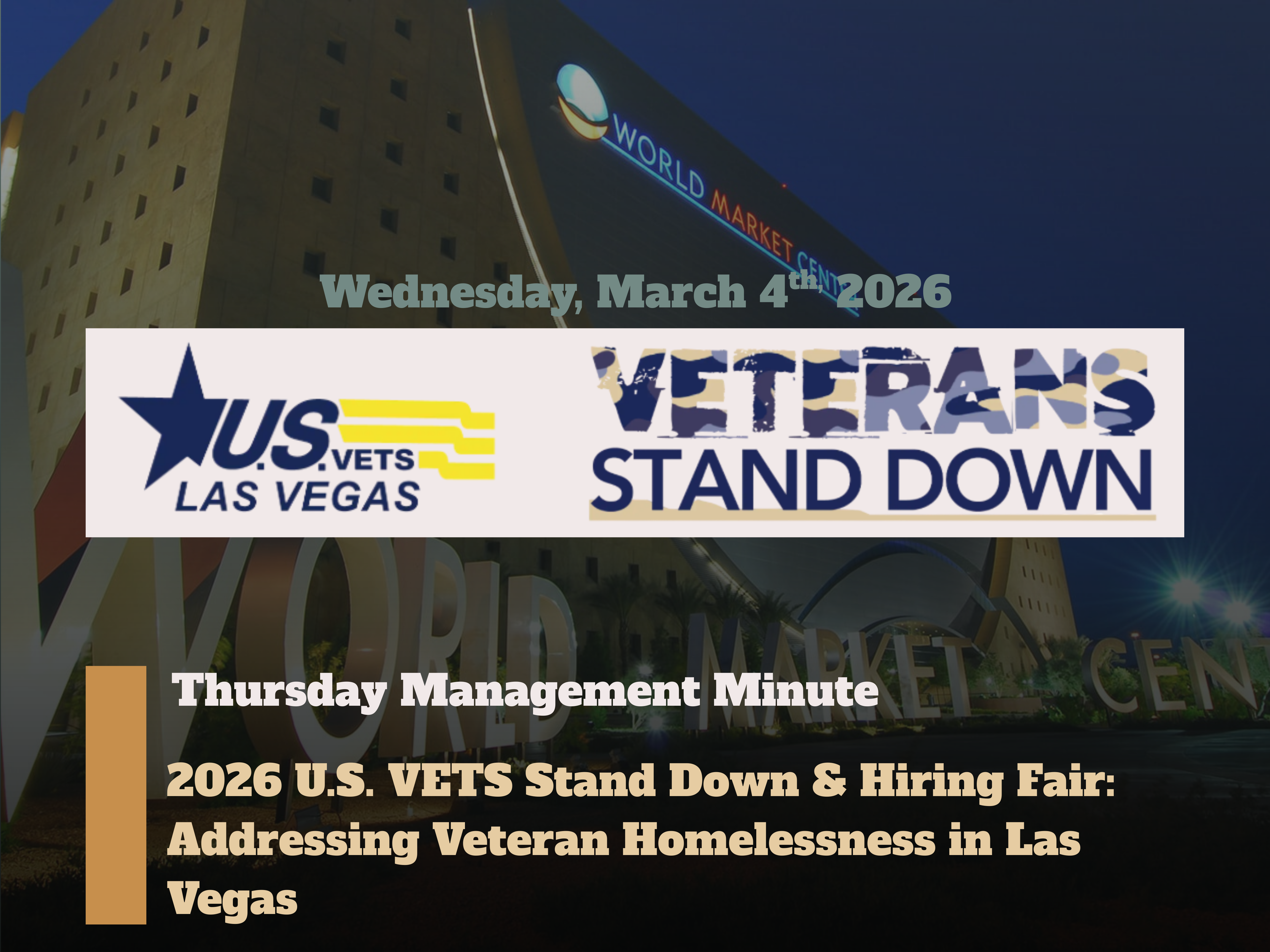 2026 U.S. VETS Stand Down & Hiring Fair: Addressing Veteran Homelessness in Las Vegas
